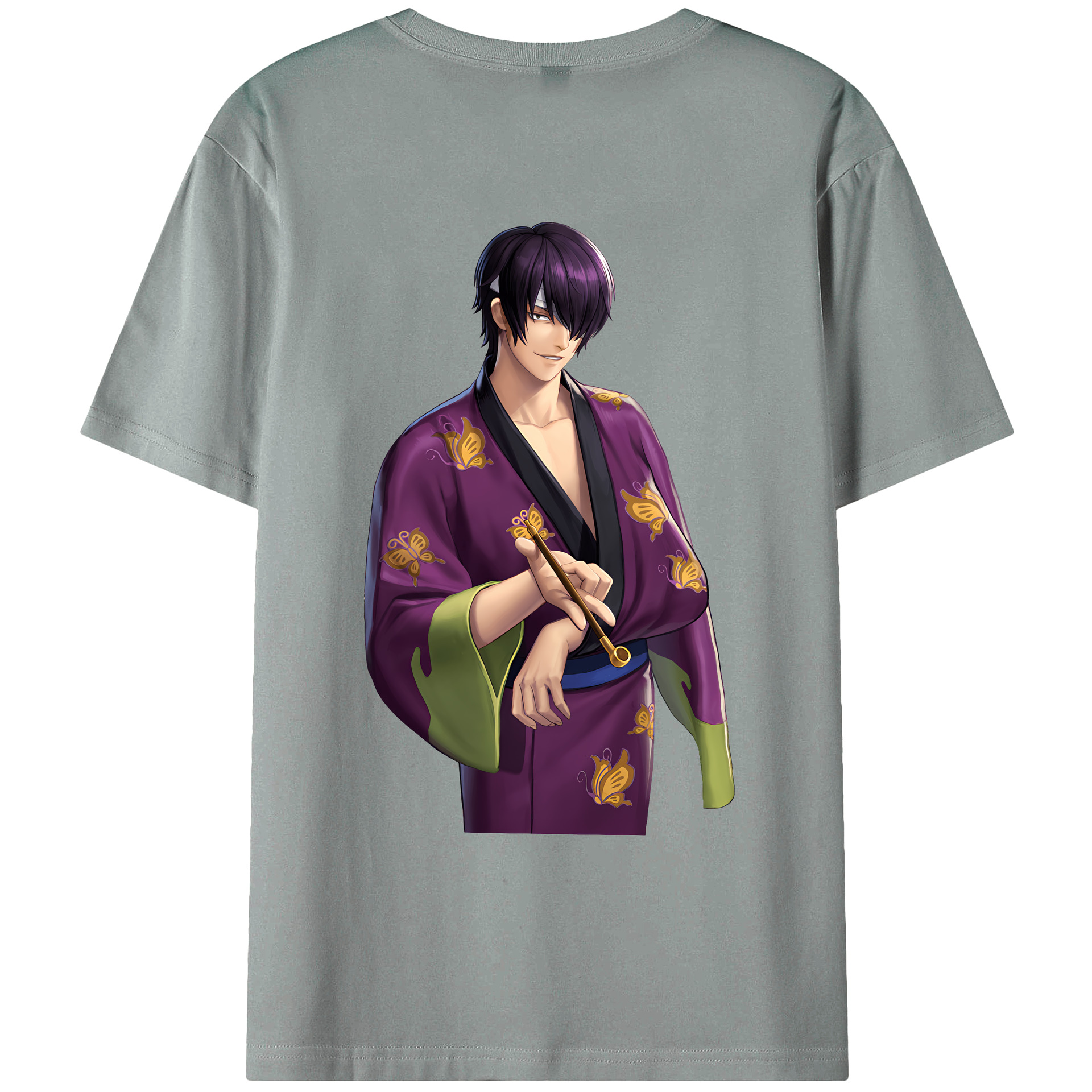 （画像用） ぎんたま 坂田銀時（さかたぎんとき） 神楽 志村新八（しむら しんぱち） GINTAMA Sakata Gintoki Kagura Shimura Shinpachi 綿100％ メンズ半袖Tシャツ（バックプリント） 通気性